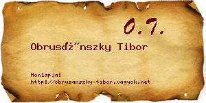 Obrusánszky Tibor névjegykártya